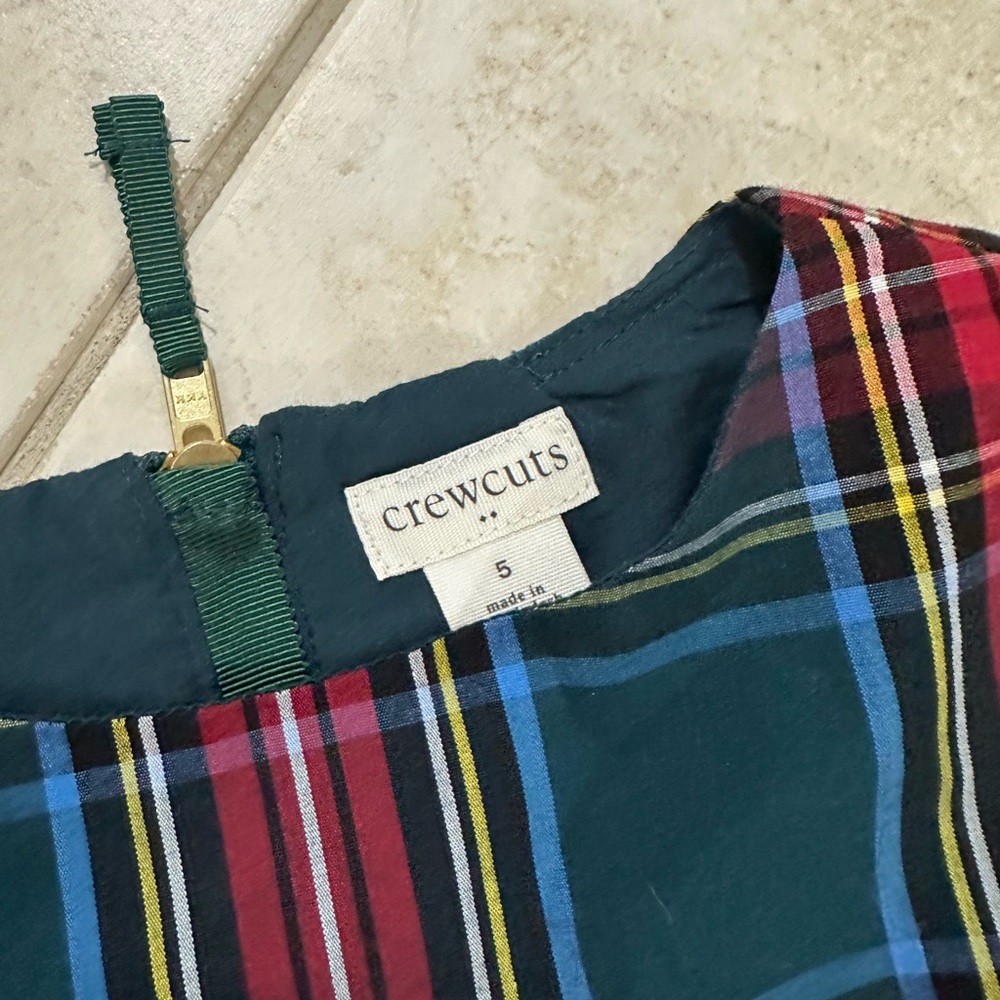 Crew cuts plaid girls dress